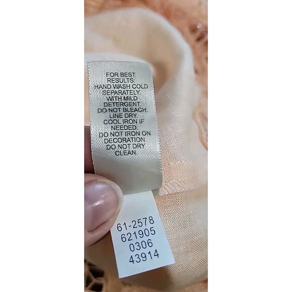 J. Jill Women’s Medium Peach Crochet Cropped Open Cardigan Sweater EUC - Picture 8 of 8